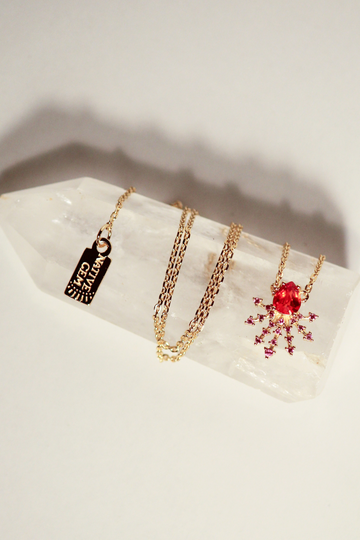 CRYSTALINE NECKLACE- FIRECRAKER ORANGE